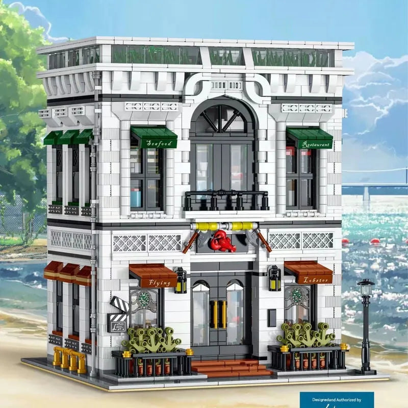 Building Blocks Creator Expert City MOC Seafood Restaurant Bricks Toy - 7