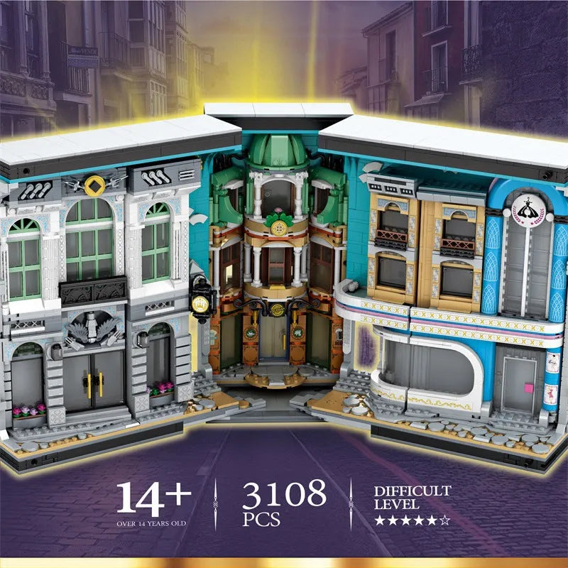 Building Blocks Harry Potter Streetscape Book of Architecture Bricks Toy Construction Set Toys - 6