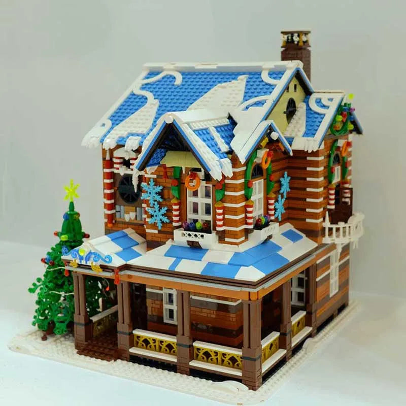 Building Blocks Creator Expert City MOC Christmas House Bricks Toy - 8