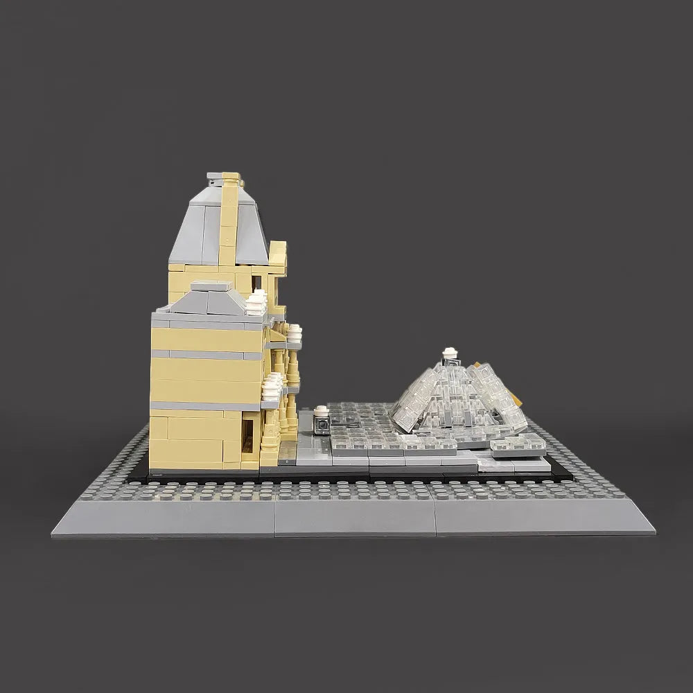 Building Blocks MOC Architecture City Paris The Louvre Bricks Kids Toys Construction Set Toys - 13