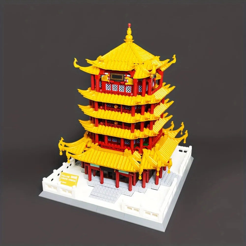 Building Blocks Architecture China Yellow Crane Tower Bricks Toys 6214 - 12
