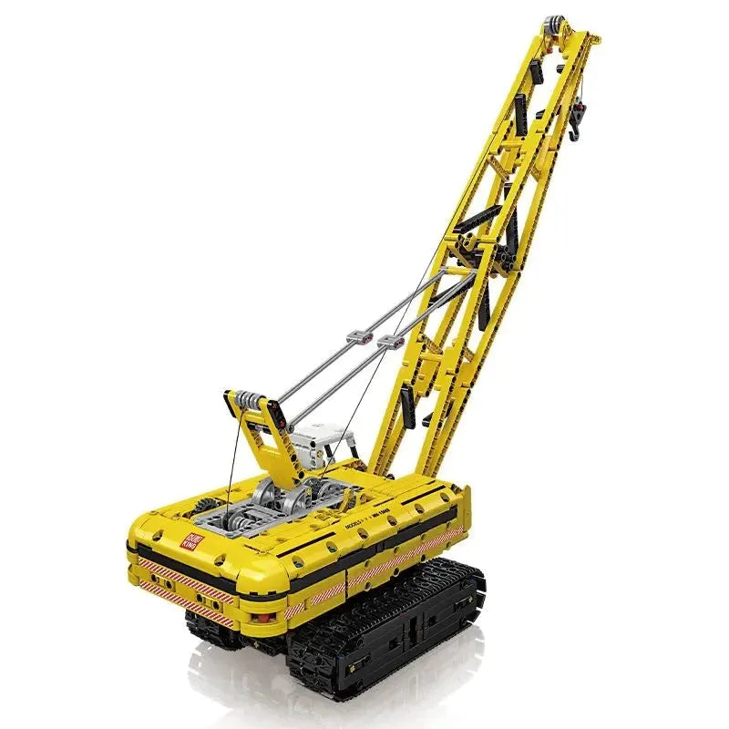 Building Blocks Tech MOC Motorized Yellow Crawler Crane Bricks Toy - 1