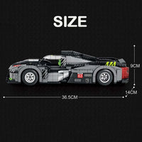 Thumbnail for Building Blocks Tech MOC PEUGEOT 9X8 Hybrid Racing Car Bricks Toy Construction Set Toys - 6