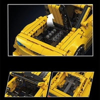 Thumbnail for Building Blocks Tech Bumblebee Pull Back Sports Car Bricks Toy - 7