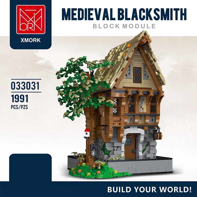 Building Blocks Creator Expert MOC Medieval Black Smith Bricks Toy Construction Set Toys - 2