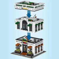 Thumbnail for Building Blocks Creator Expert City MOC Seafood Restaurant Bricks Toy - 8