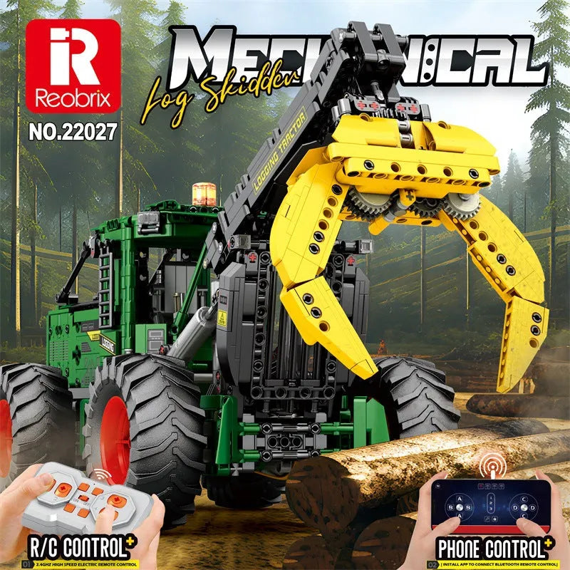 Building Blocks Technic MOC Motorized Log Skidder Bricks Toy - 2