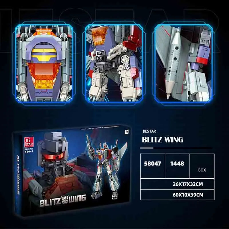 Building Blocks Super Hero Blitz Wing Mecha Robot Warrior Bricks Toy Construction Set Toys - 7