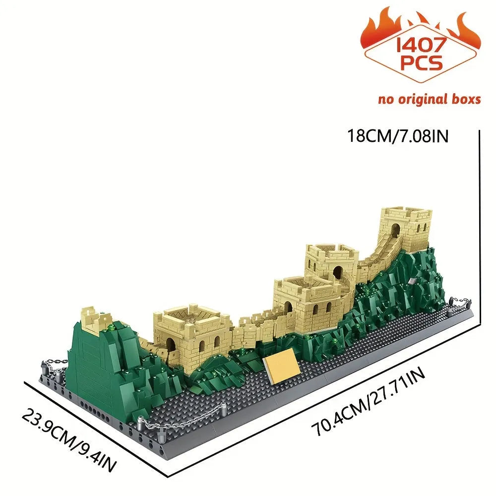 Building Blocks MOC Architecture Great China Wall Bricks Toys - 10