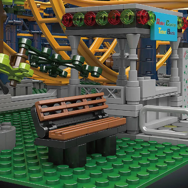 Building Blocks Creator Expert Motorized Fairground Roller Coaster Bricks Toy - 6