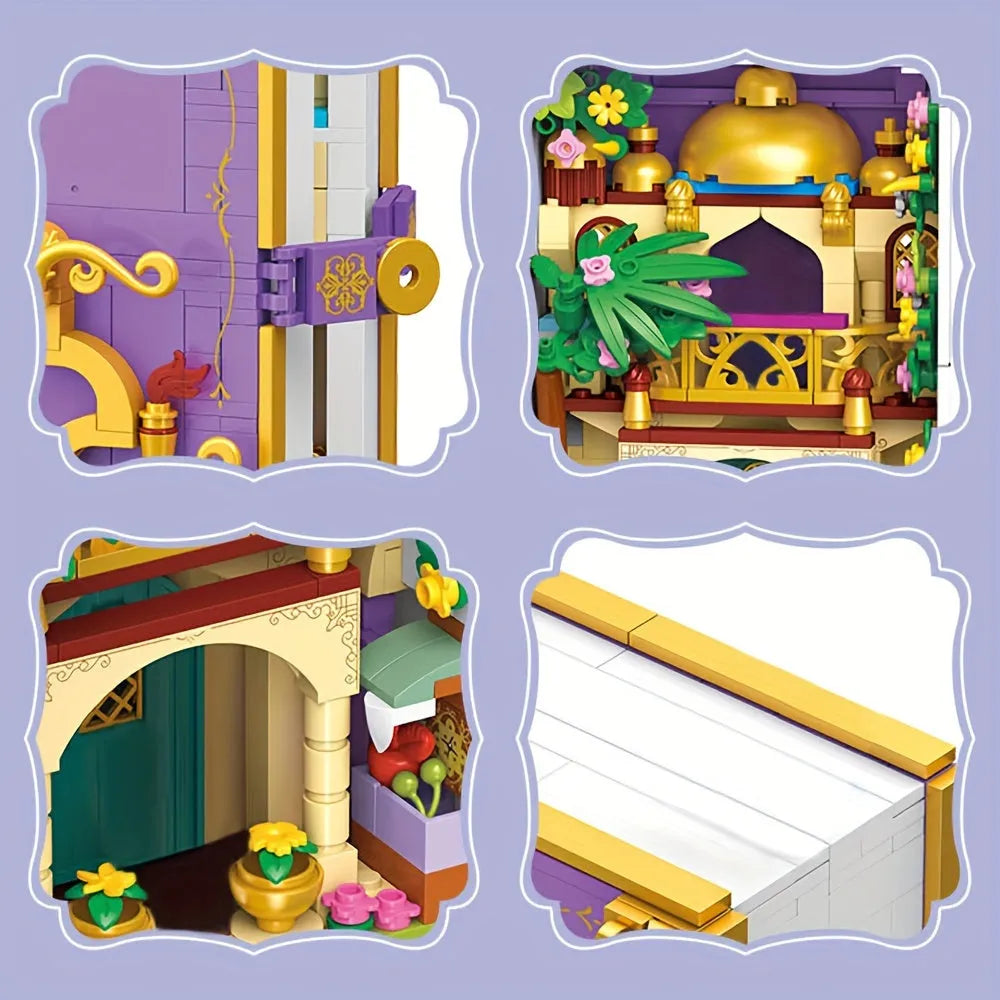 Building Blocks Creator Expert Aladdin Magic Lamp 3D Book Bricks Toy Construction Set Toys - 7