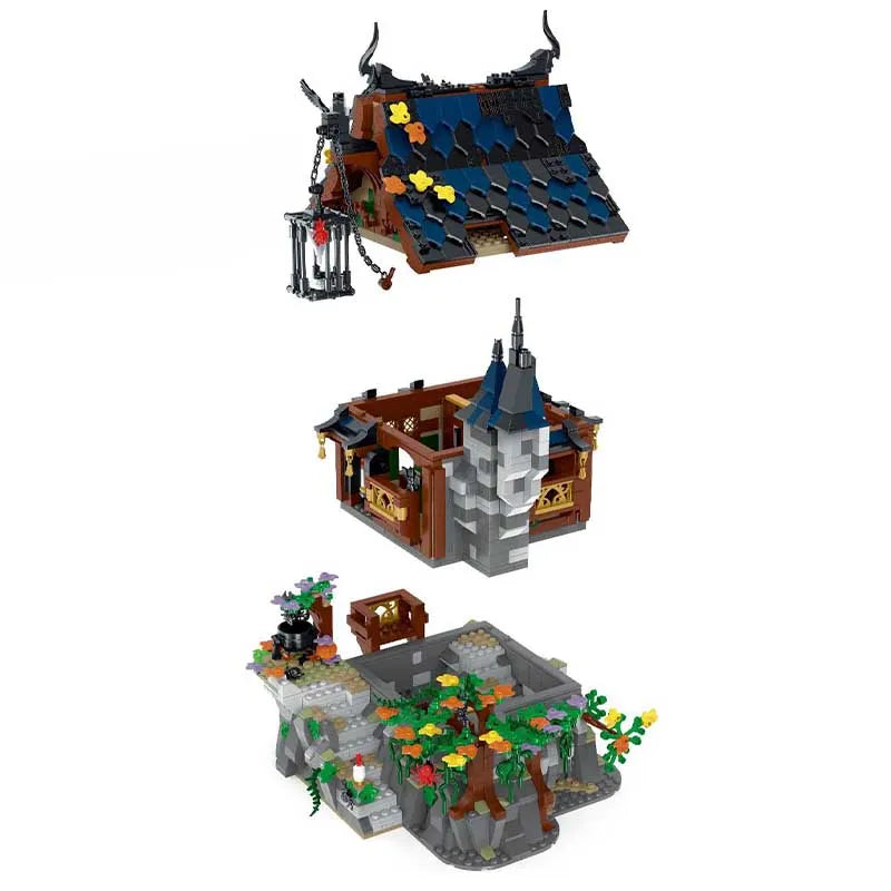 Building Blocks Creator Expert MOC Medieval Witch House Bricks Toy - 8