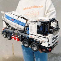 Thumbnail for Building Blocks Tech MOC APP Mechanical RC Mixer Truck Bricks Toy - 7