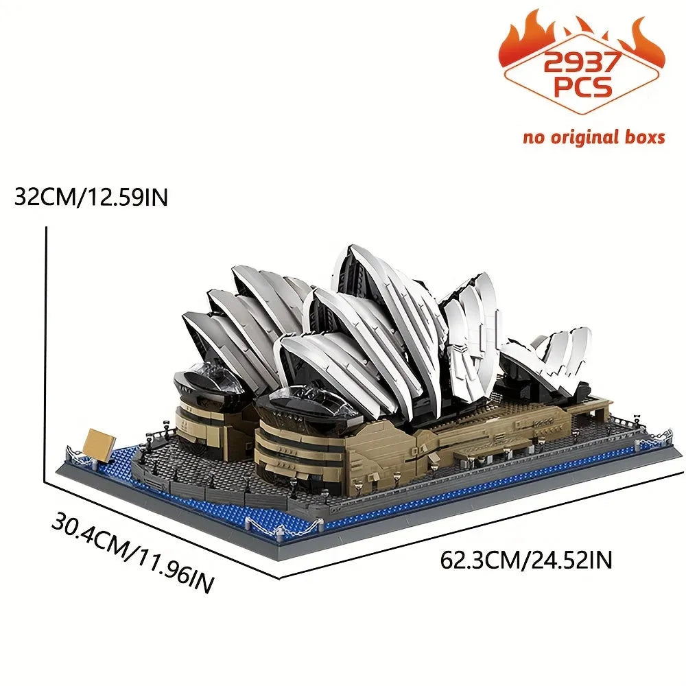 Building Blocks MOC Architecture Famous Sydney Opera House Bricks Toy - 2