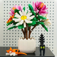 Thumbnail for Building Blocks Creator Expert Chrysanthemum Potted Plant Bricks Toy Construction Set Toys - 5