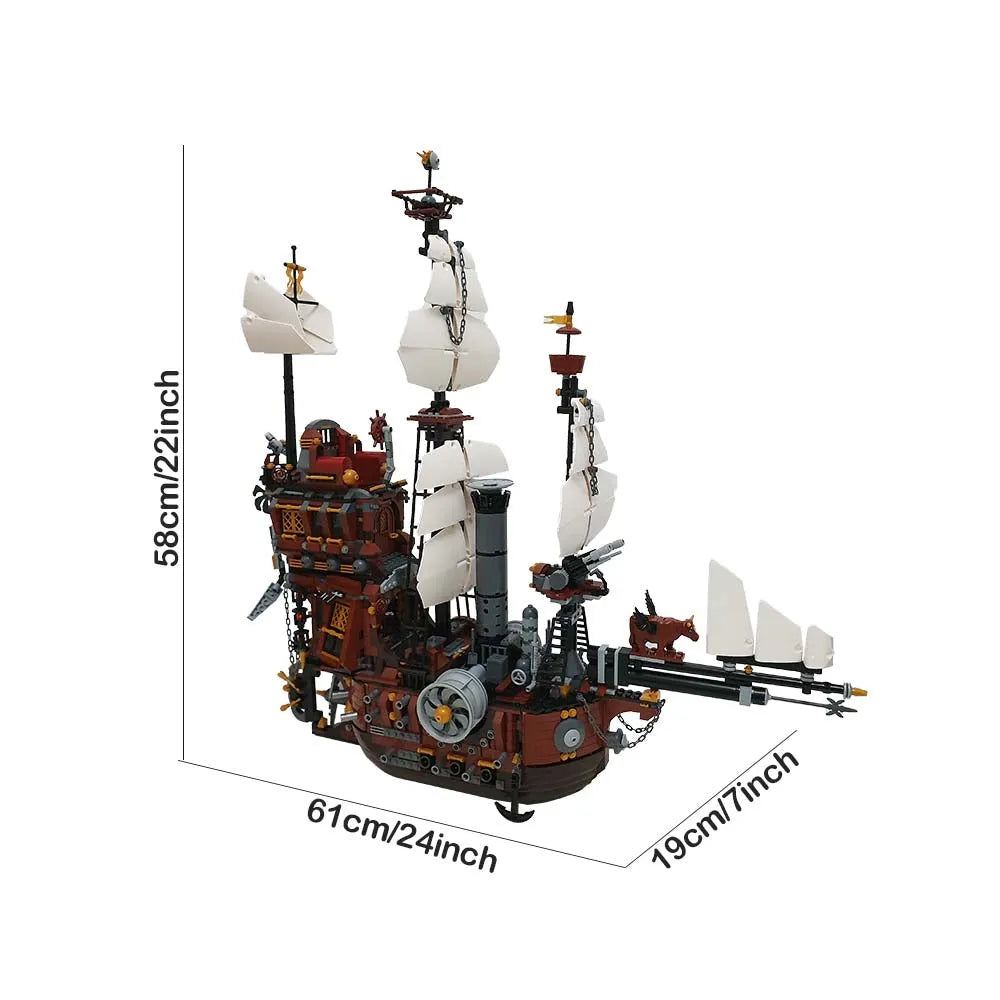 Building Blocks MOC Movie Metal Beard Sea Cow Pirate Ship Bricks Toys Construction Set Toys - 2