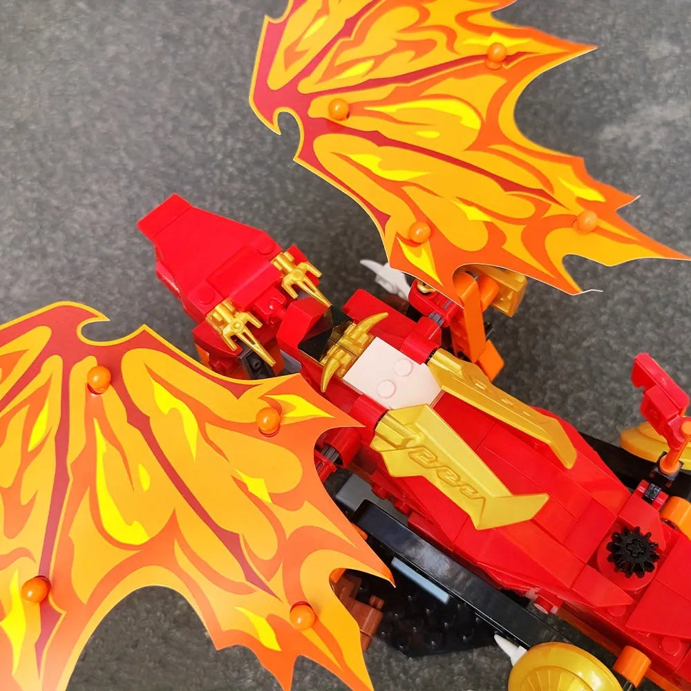 Building Blocks Creator Ideas MOC Movie Fire Dragon Bricks Toy Construction Set Toys - 6