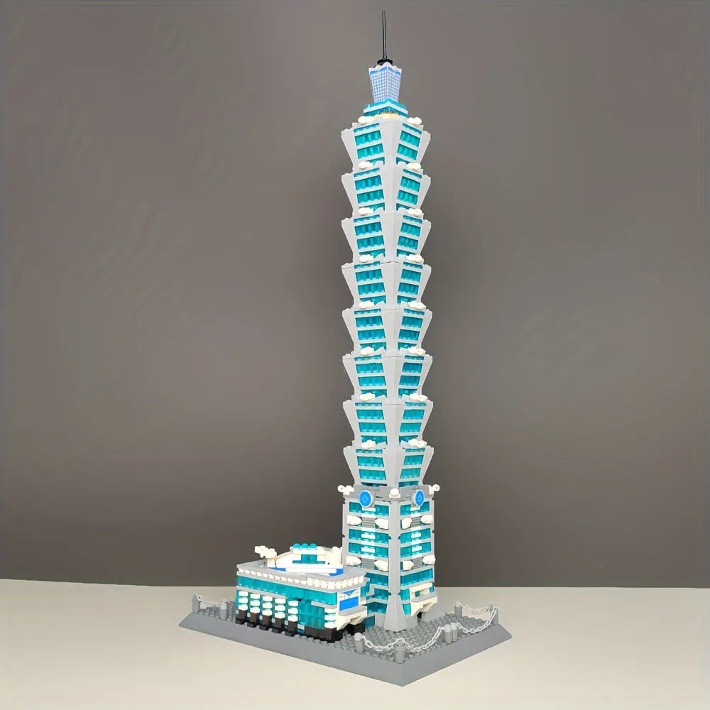 Building Blocks MOC Architecture Taipei 101 Tower Bricks Toys - 9