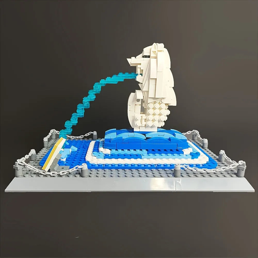 Building Blocks MOC Architecture Famous Merlion Statue Bricks Toys 4218 Construction Set Toys - 9