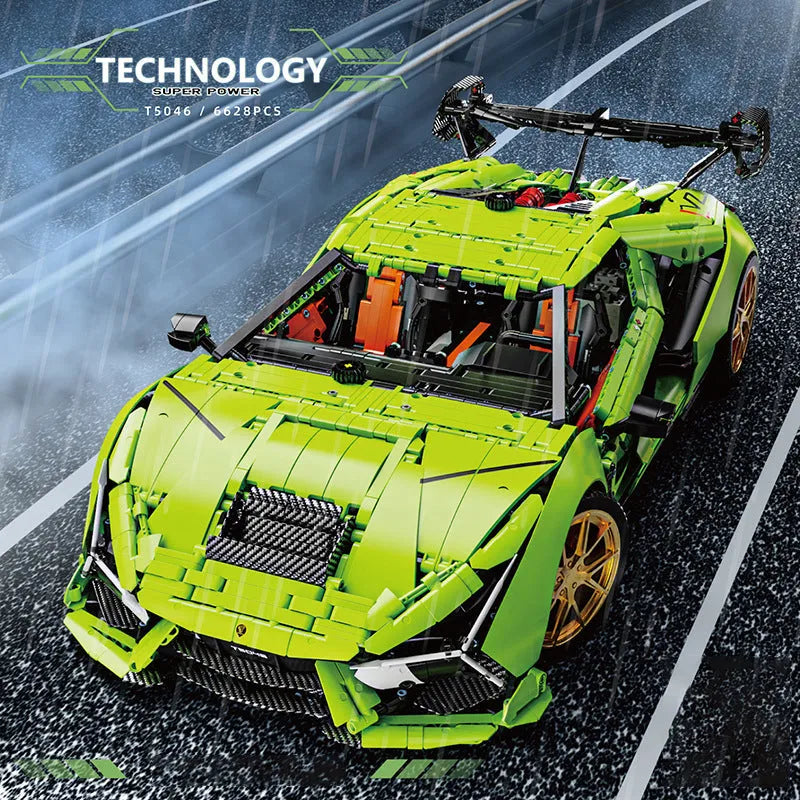 Building Blocks Tech MOC Lambo Aventador SVJ Supercar Bricks Toy Construction Set Toys - 6