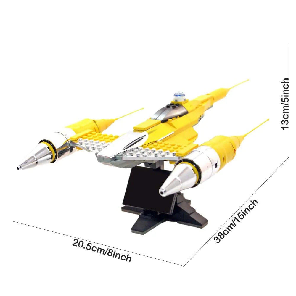 Building Blocks Star Wars MOC Naboo Starfighter Shuttle Bricks Toy - 1