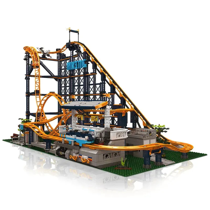 Building Blocks Creator Expert Motorized Fairground Roller Coaster Bricks Toy - 1