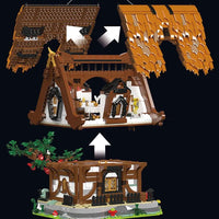 Thumbnail for Building Blocks Creator Ideas MOC Medieval City Log Cabin Bricks Toy Construction Set Toys - 8
