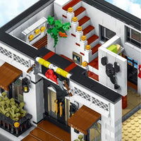 Thumbnail for Building Blocks Creator Expert City MOC Seafood Restaurant Bricks Toy - 9