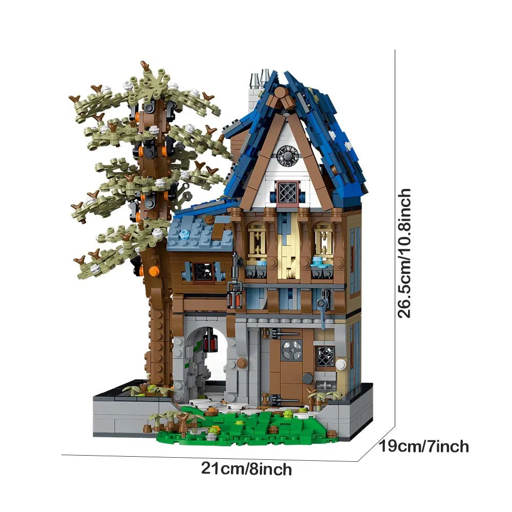 Building Blocks Creator Expert MOC Medieval Magician House Bricks Toy - 4