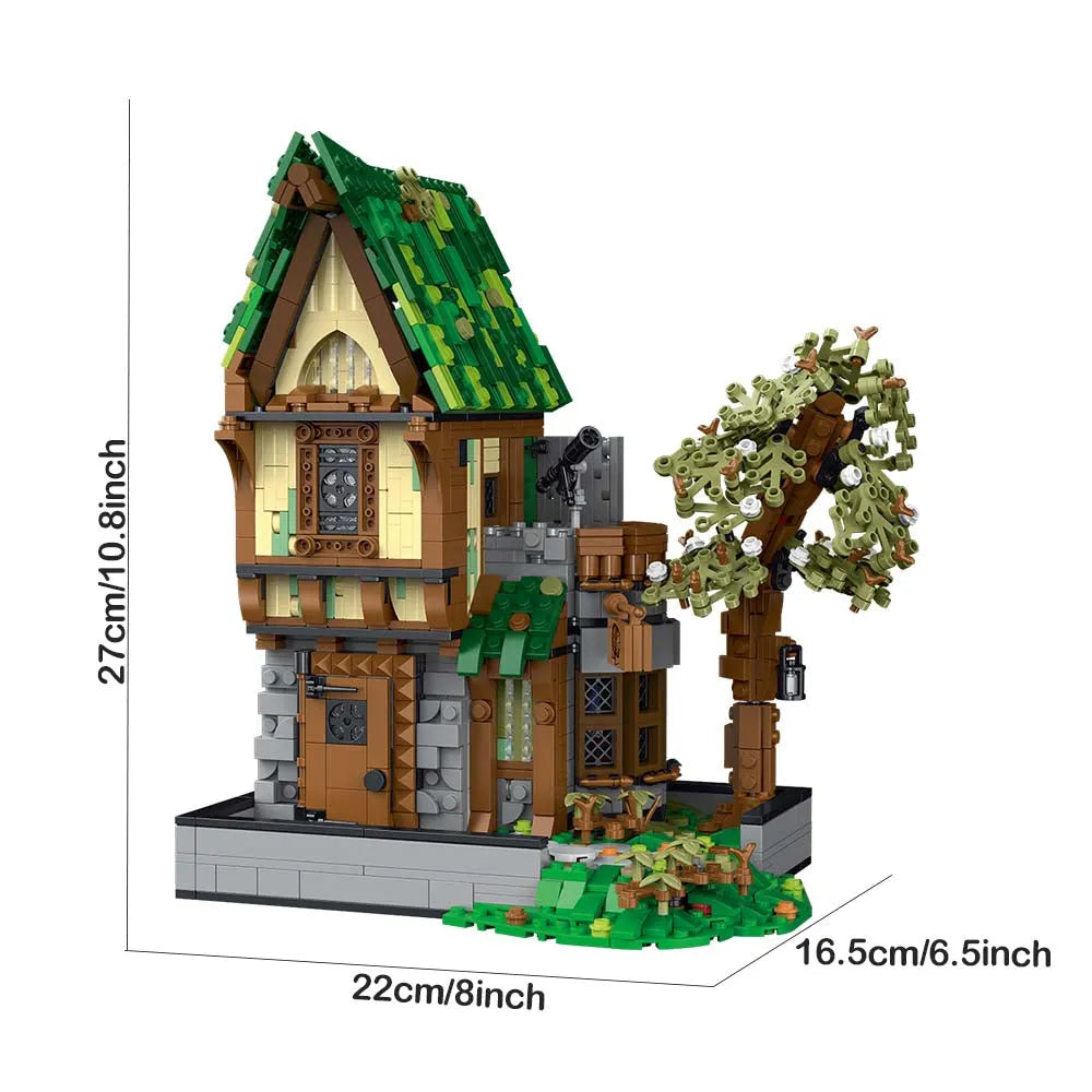 Building Blocks Creator Expert MOC Medieval Tavern Bricks Toy - 3