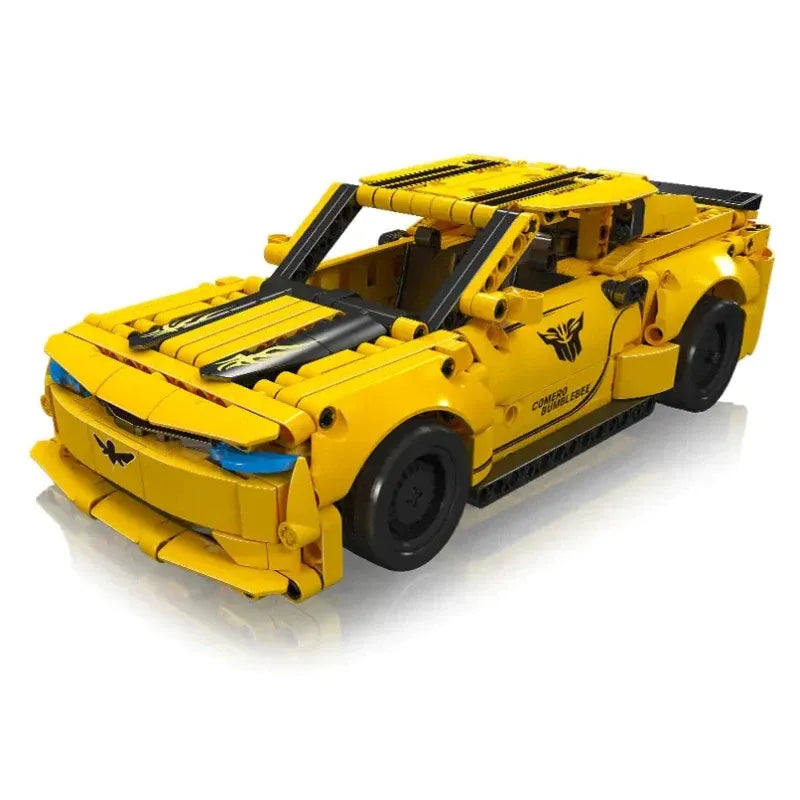 Building Blocks Tech Bumblebee Pull Back Sports Car Bricks Toy Construction Set Toys - 1