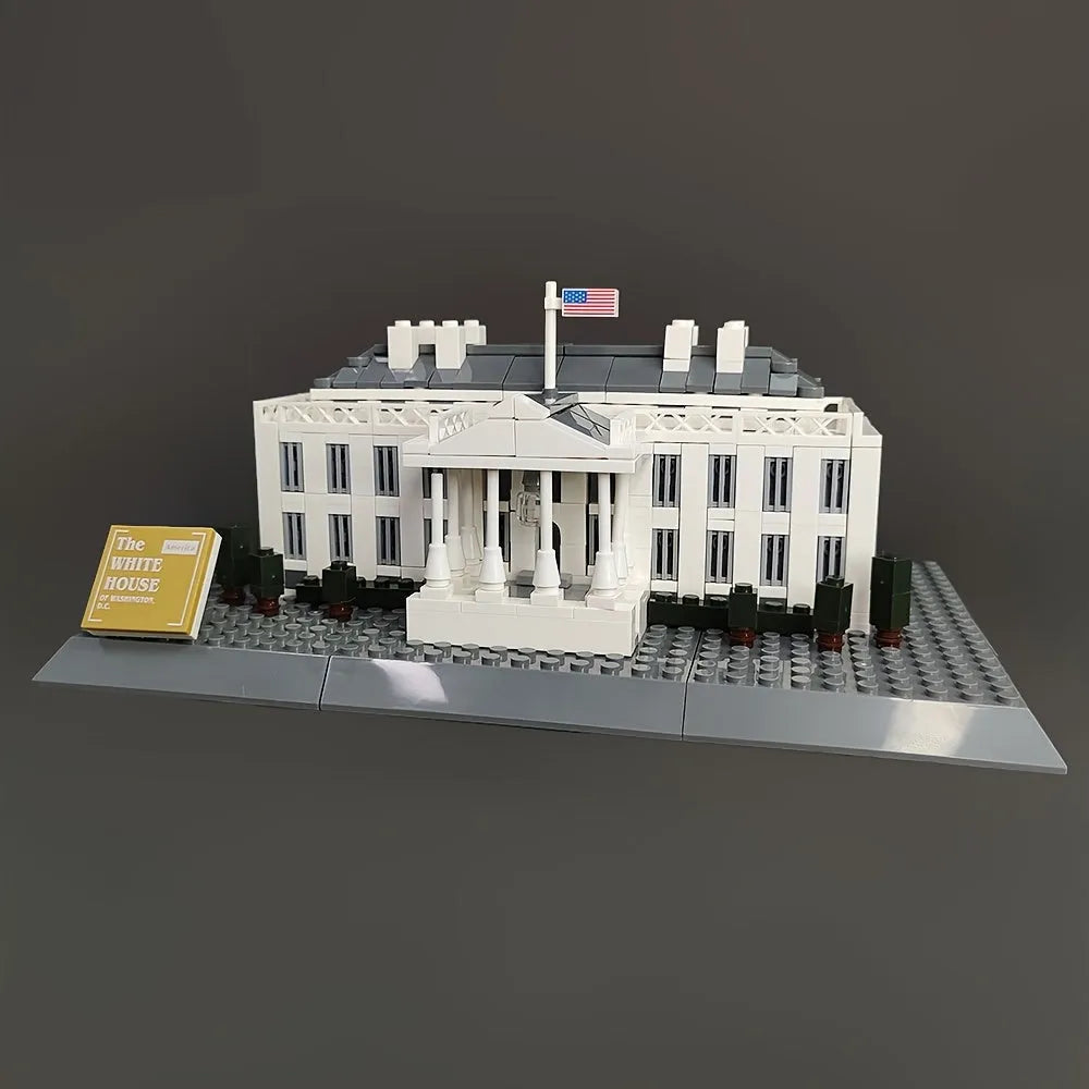 Building Blocks MOC Architecture 7018 White House Bricks Skyline Kids Toys - 10