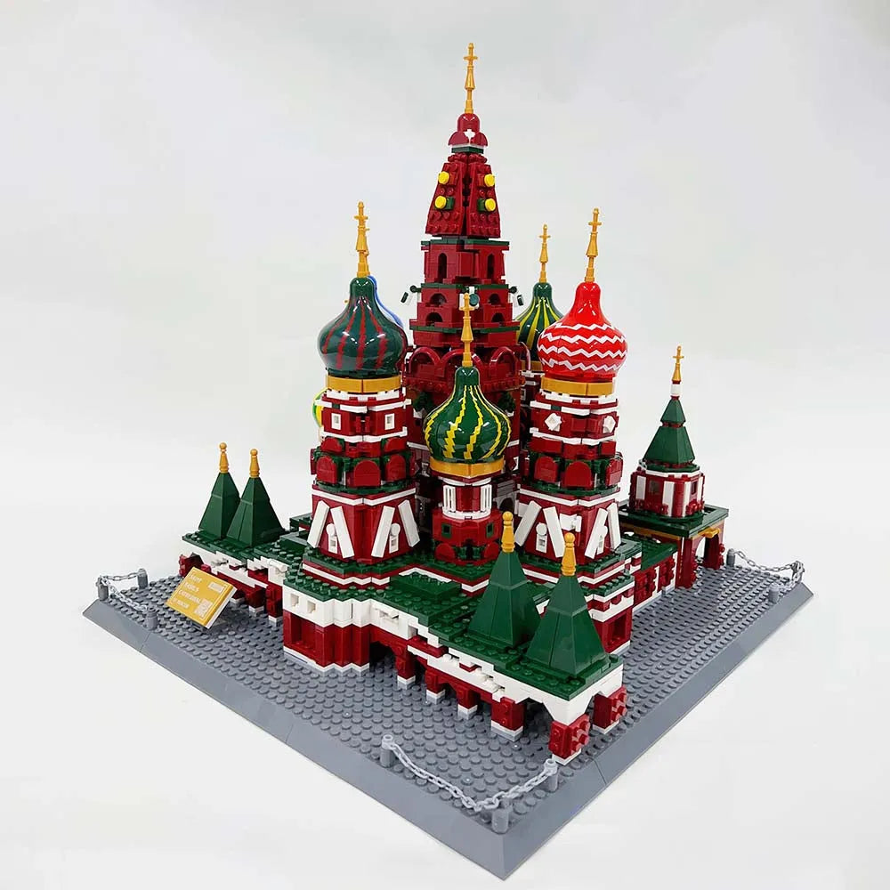 Building Blocks Architecture MOC Famous Saint Basil’s Cathedral Bricks Toys - 11