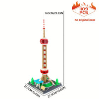 Thumbnail for Building Blocks MOC 5224 Architecture Oriental Pearl Tower Bricks Toy Construction Set Toys - 2