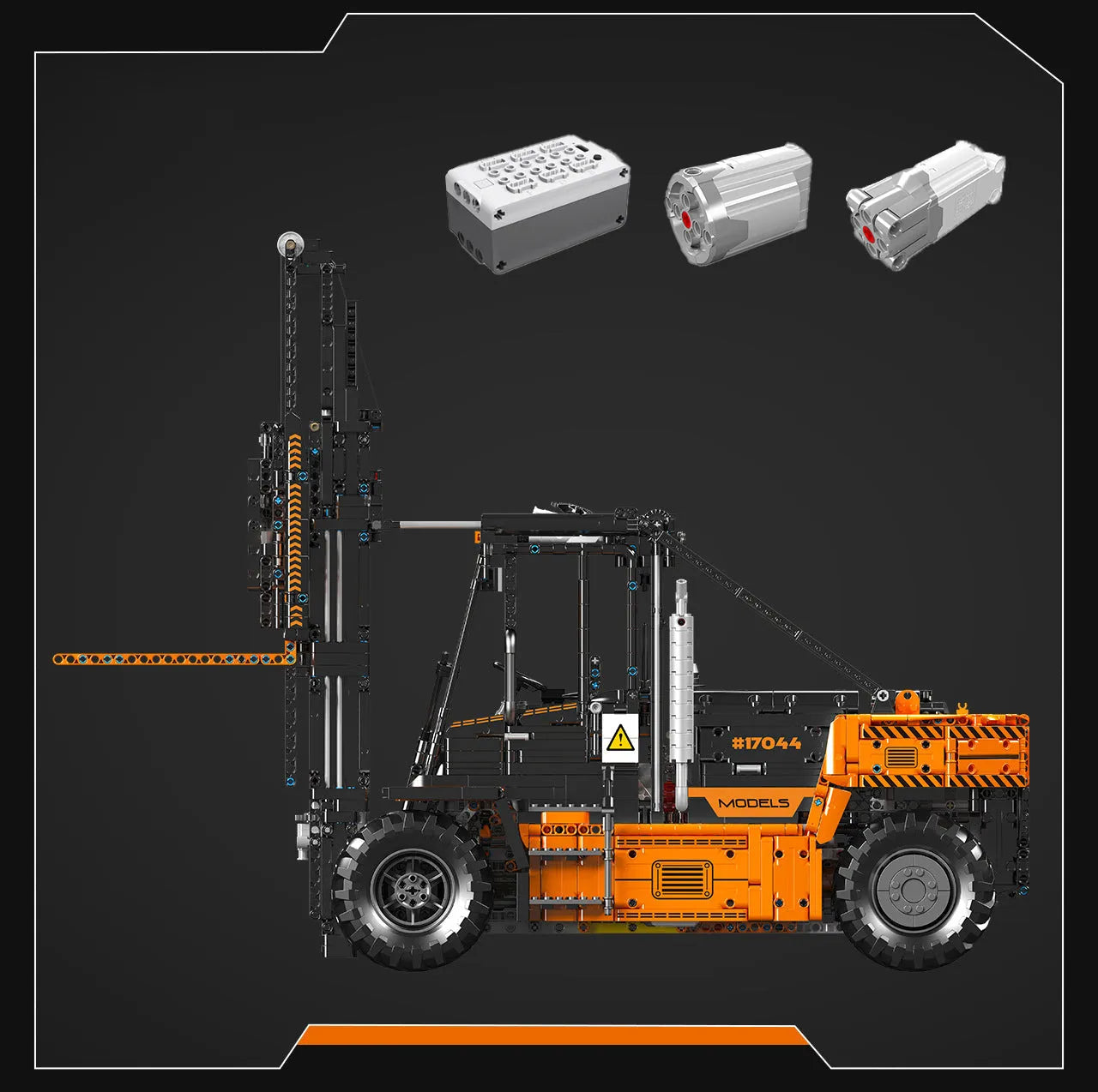 Building Blocks Tech Motorized RC Heavy Forklift Truck Bricks Toy - 9