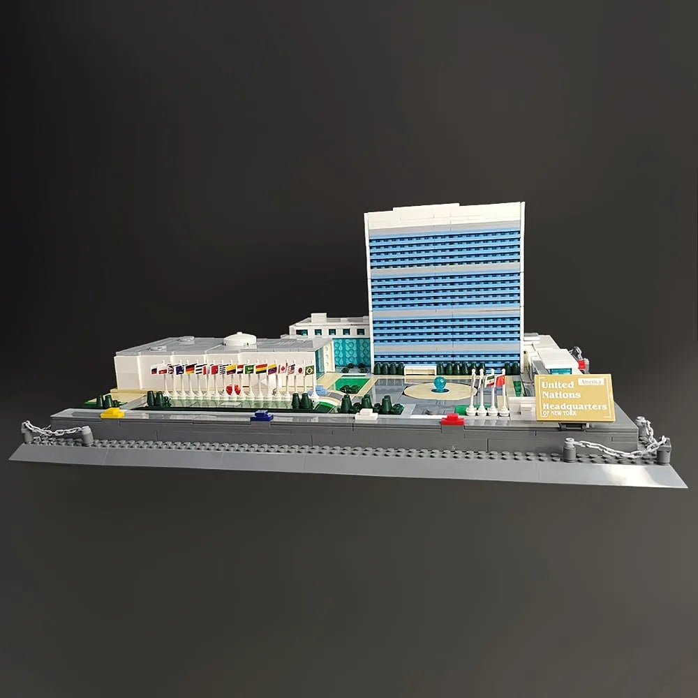 Building Blocks MOC Architecture NY United Nations HQ Bricks Kids Toys Construction Set Toys - 2