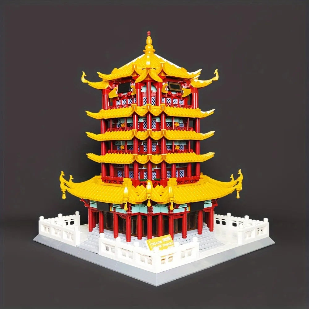 Building Blocks Architecture China Yellow Crane Tower Bricks Toys 6214 - 13
