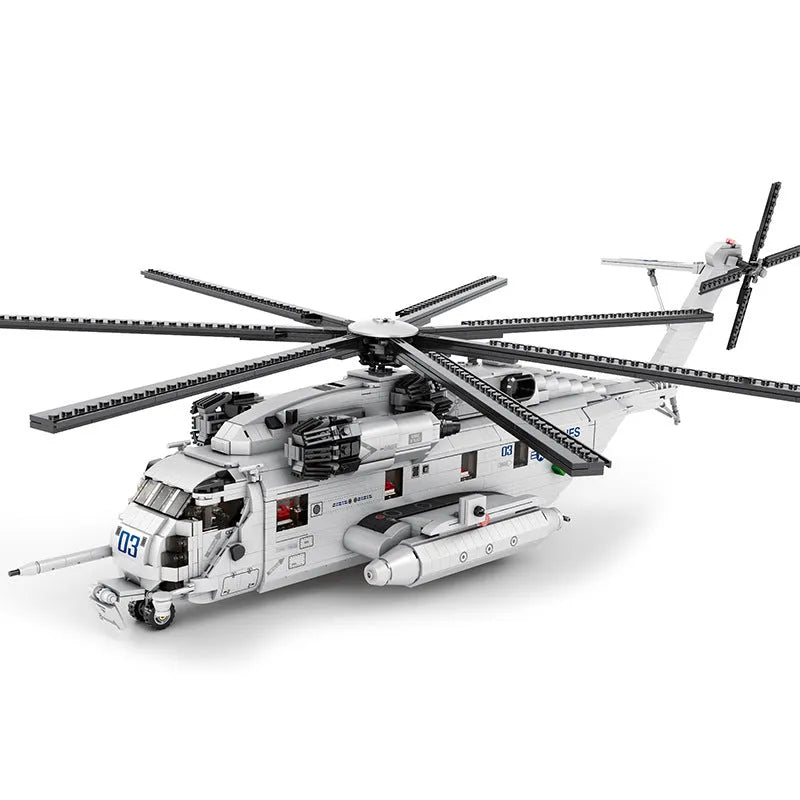 Building Blocks Military CH-53 Transport Helicopter Bricks Toy - 1