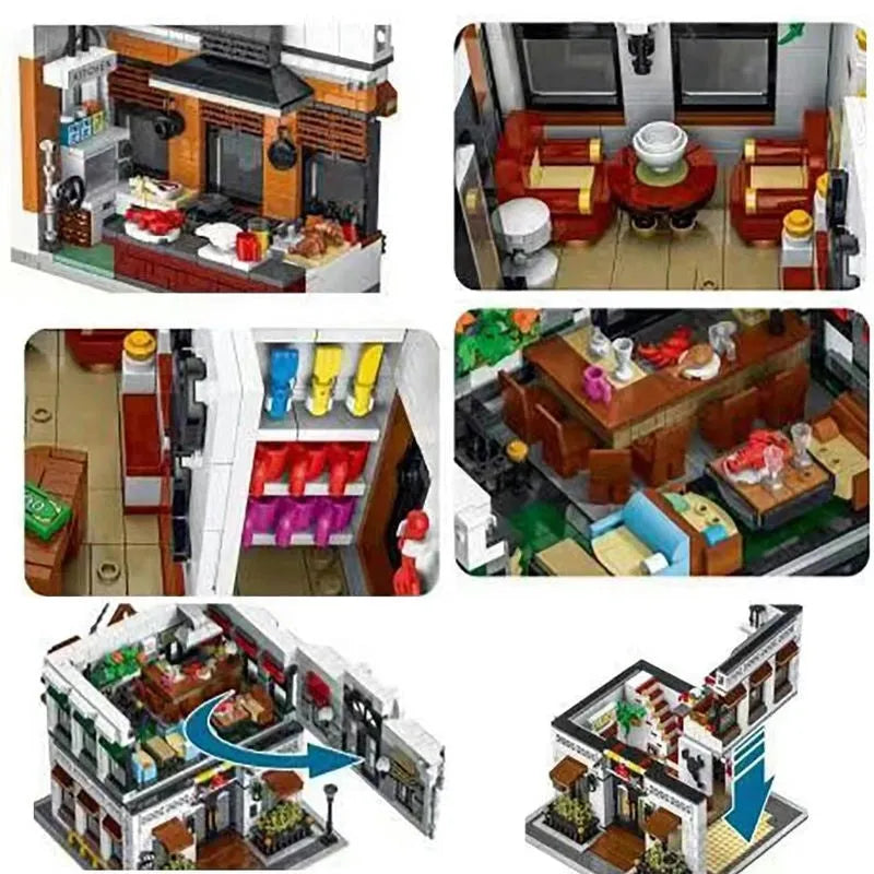 Building Blocks Creator Expert City MOC Seafood Restaurant Bricks Toy - 10