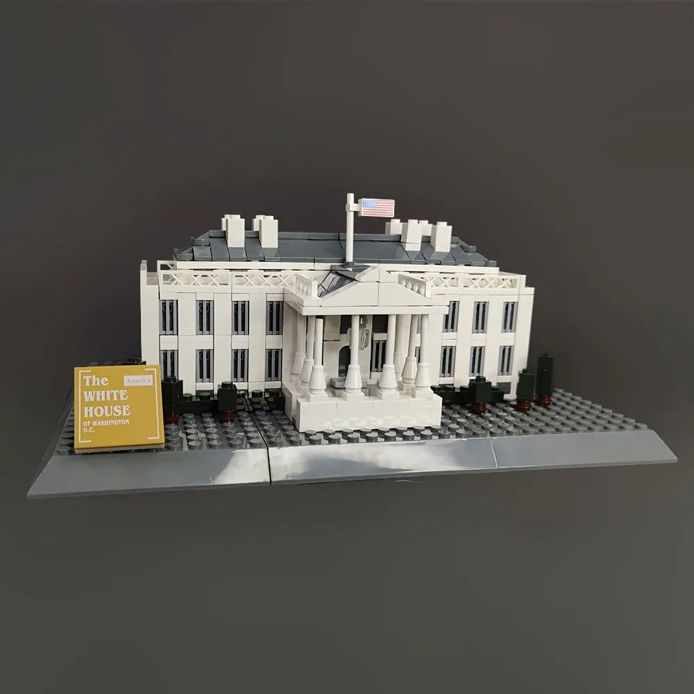 Building Blocks MOC Architecture 7018 White House Bricks Skyline Kids Toys - 1