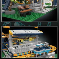 Thumbnail for Building Blocks Creator Expert Motorized Fairground Roller Coaster Bricks Toy - 7