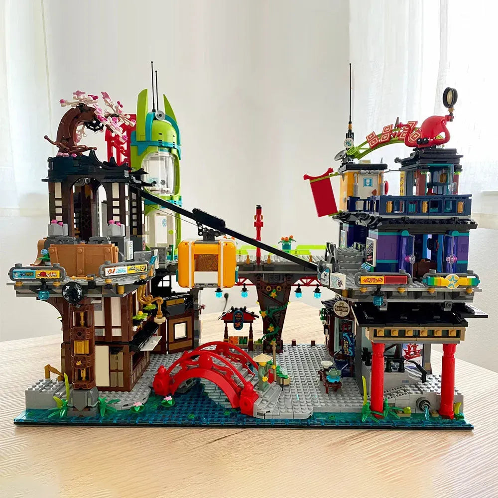 Building Blocks MOC Ninjago Building Block City Markets Bricks Toy - 9