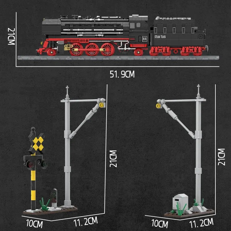 Building Blocks Tech MOC City BR01 Simulation Train Bricks Toy - 2