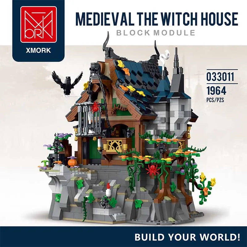Building Blocks Creator Expert MOC Medieval Witch House Bricks Toy - 2