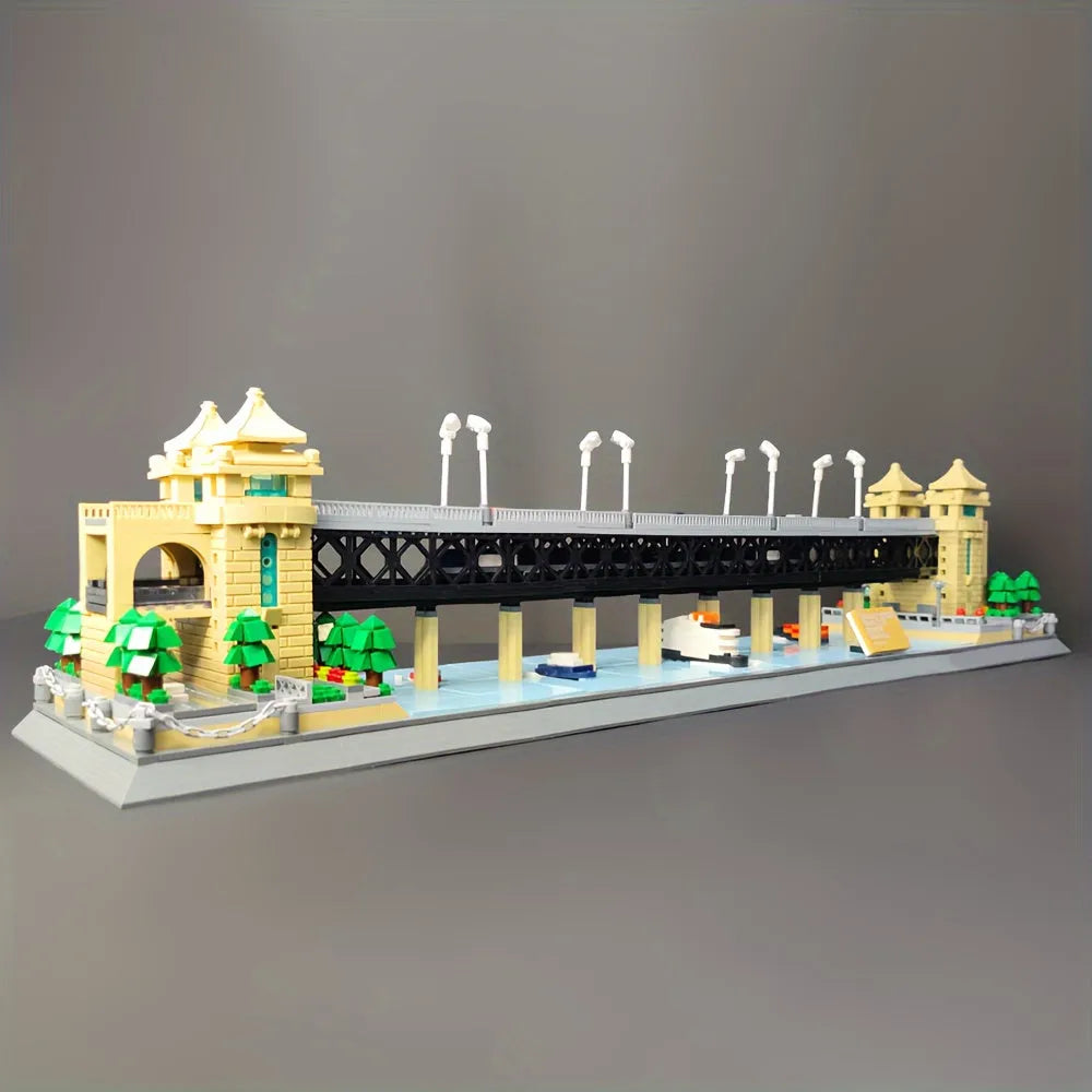 Building Blocks MOC Architecture China Wuhan River Bridge Bricks Toy - 11