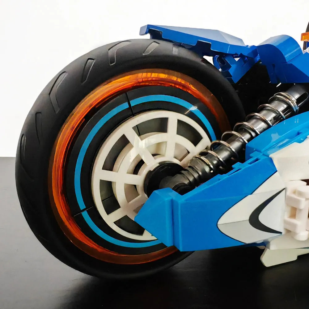 Building Blocks Tech MOC CYBERANGEL Concept Motorcycle Bricks Toy - 22