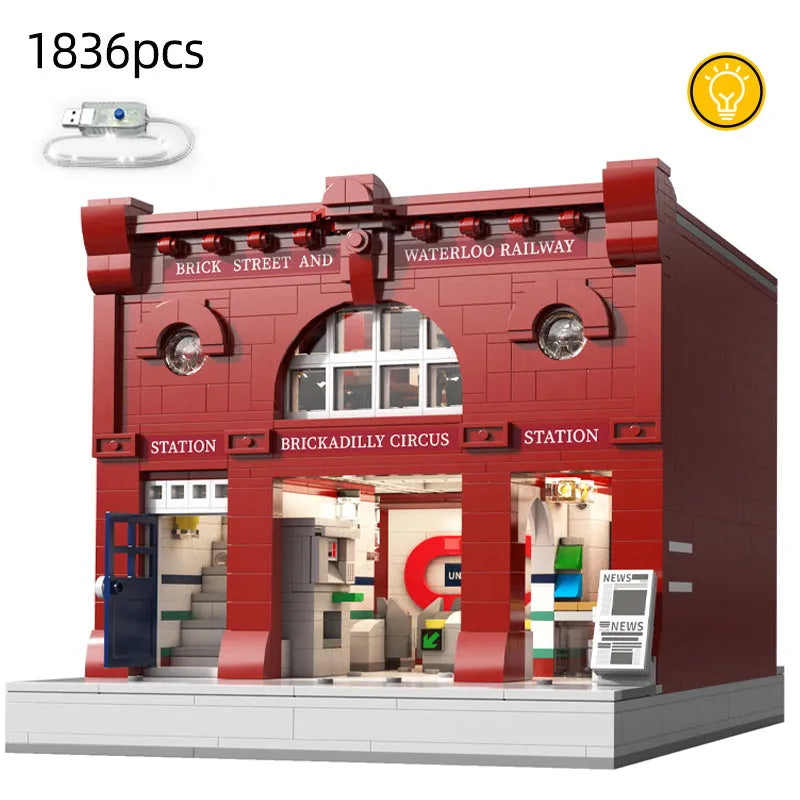 Building Blocks Creator Street City MOC London Underground Bricks Toy Construction Set Toys - 1