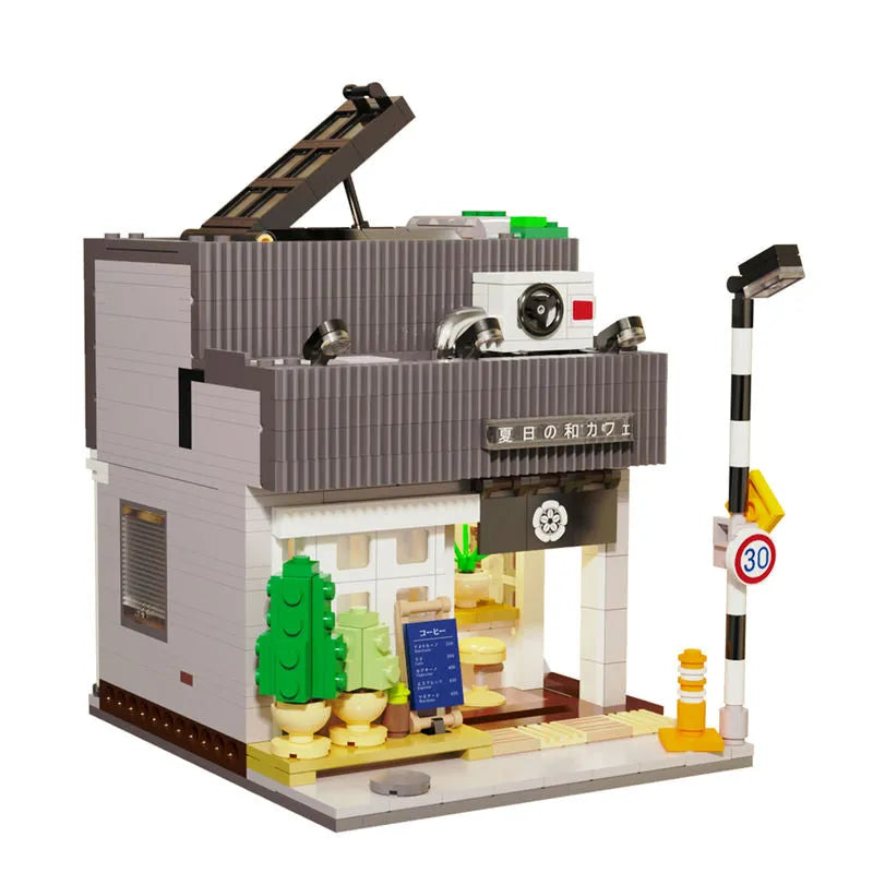 Building Blocks City Street Creator Japanese Summer Coffee Shop Bricks Toy - 1