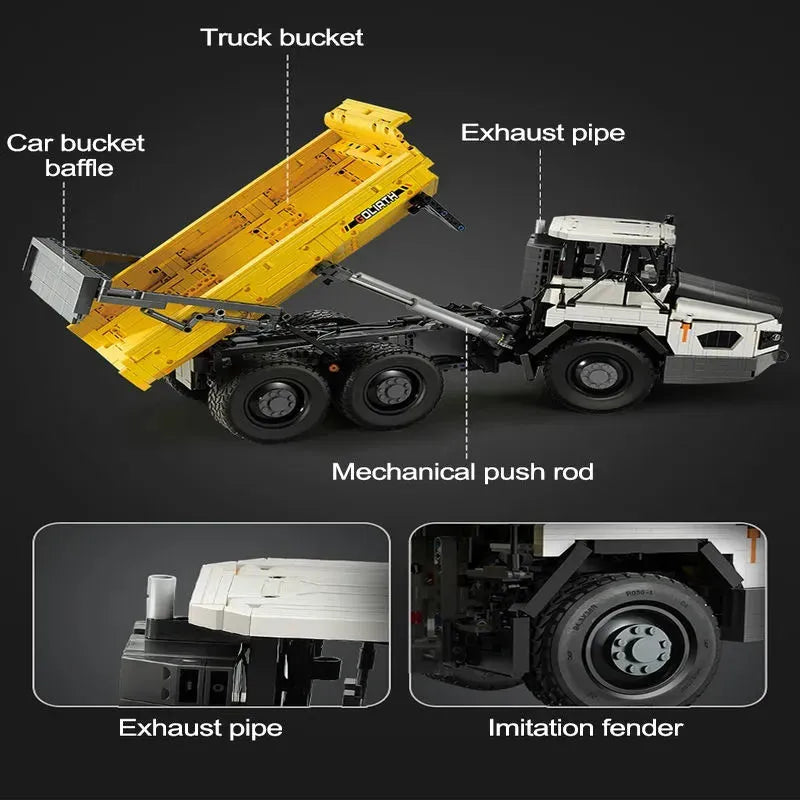 Building Blocks Tech RC MOC Large City Heavy Dump Truck Bricks Toy - 20