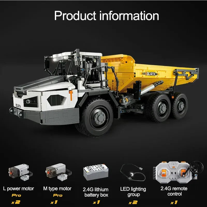 Building Blocks MOC RC Motorized Large Dump Truck Car Bricks Toy EU Construction Set Toys - 24